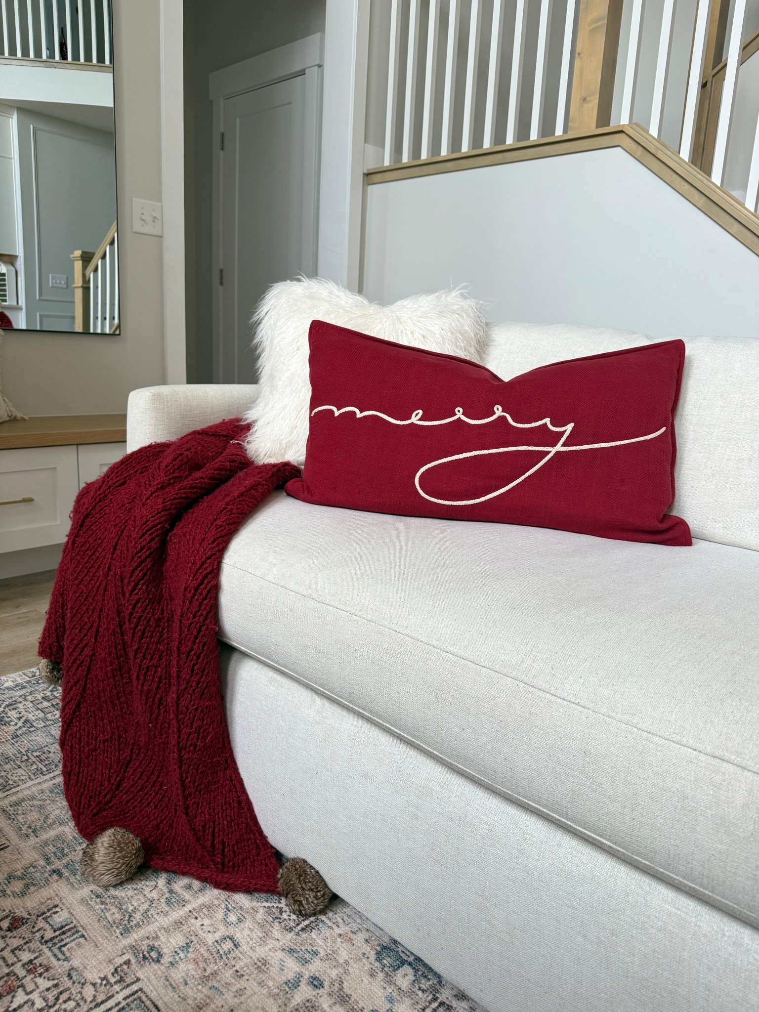 This merry pillow from Pottery Barn is on sale! Also - the Mongolian fur pillows are trending and I’ve finally found them! 

#LTKSaleAlert #LTKHome #LTKHoliday