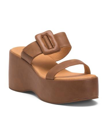 Leather Kaira Wedge Sandals | TJ Maxx
