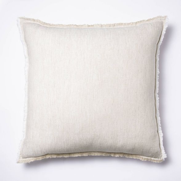 Linen Throw Pillow with Contrast Frayed Edges - Threshold™ designed with Studio McGee | Target
