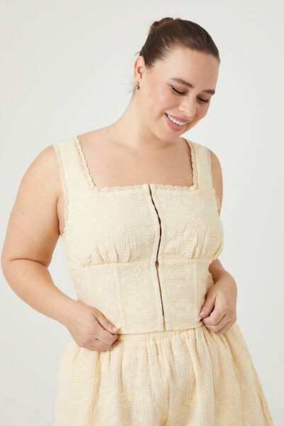 Plus Size Cropped Gauze Tank Top | Forever 21