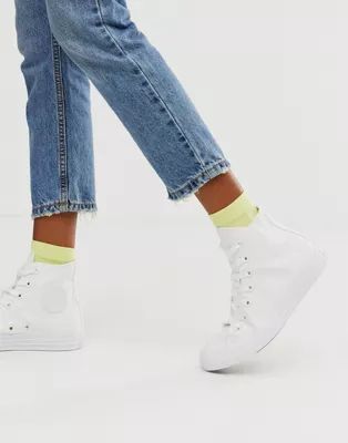 Converse Chuck Taylor All Star Hi White Monochrome Sneakers | ASOS (Global)