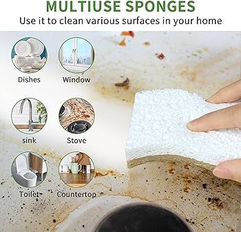 KICKLEEN 9 Pack Biodegradable Natural Kitchen Sponge - Compostable Cellulose and Coconut Walnut S... | Amazon (US)