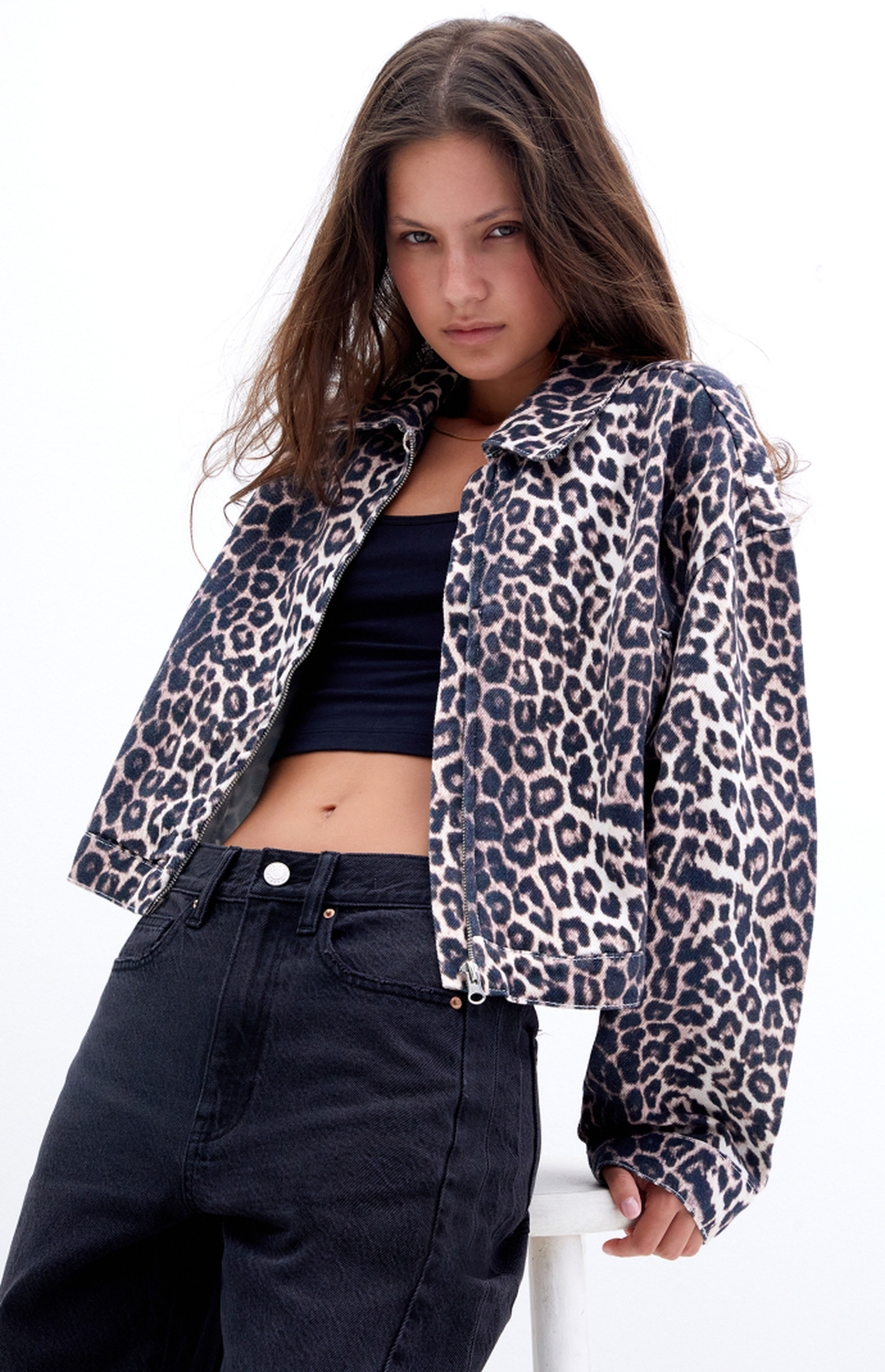 PacSun Leopard Cropped Gas Jacket | PacSun