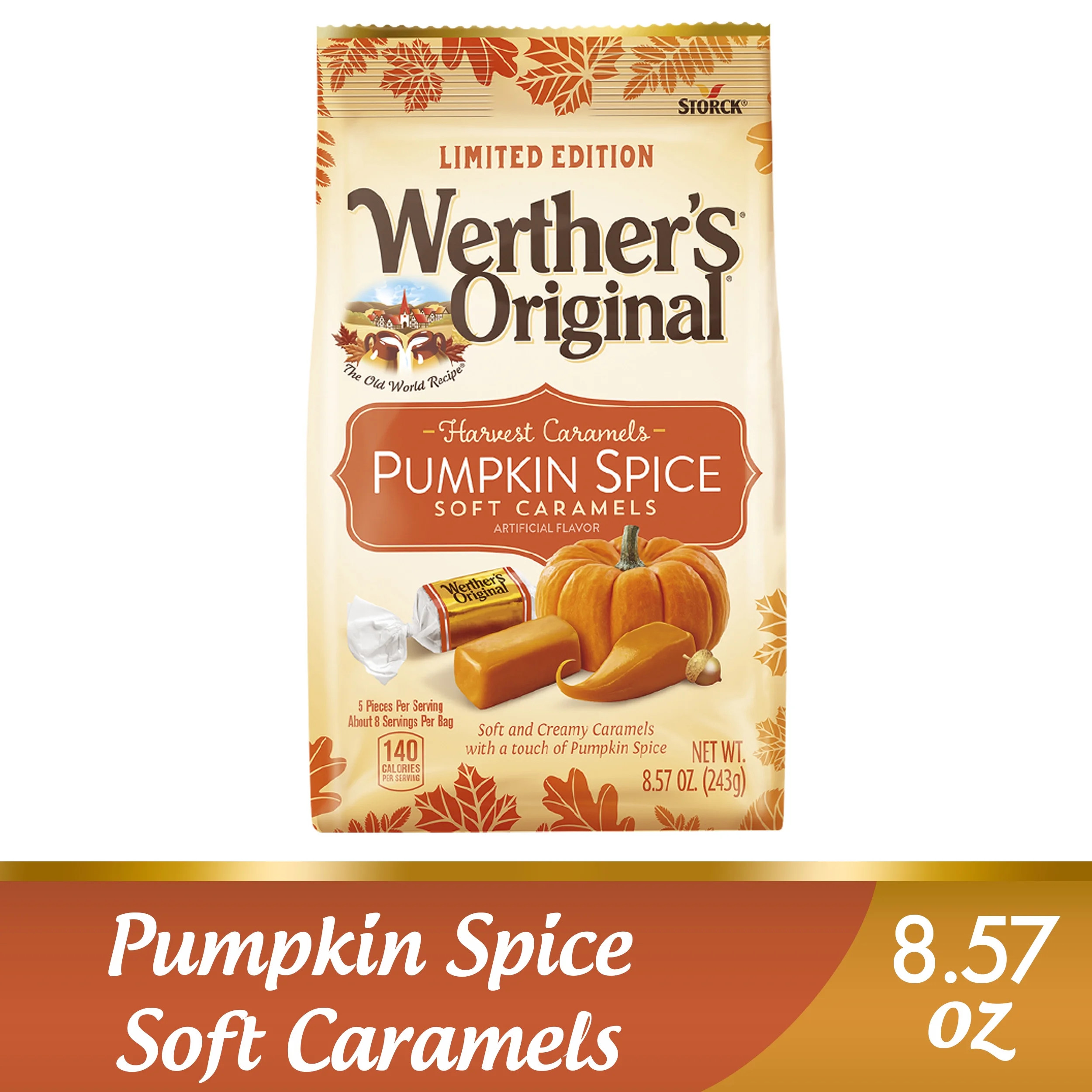Werther's Original Harvest Pumpkin Spice Soft Caramel Candy, 8.57 oz | Walmart (US)