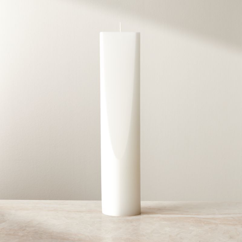 Benson Warm White Pillar Candle 12" + Reviews | CB2 | CB2