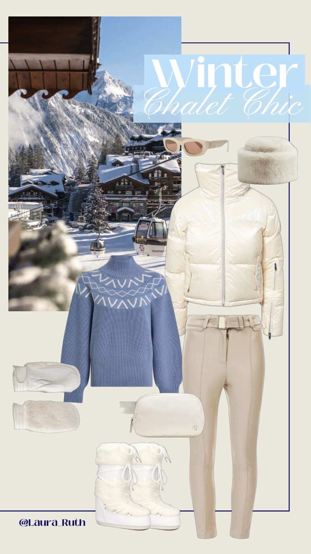 Winter Chalet Chic ❄️🤍🎿après ski outfit, neutral winter layers, puffer jacket, knit sweater, cream ski pants, cosy snow boots, moon boots 

#LTKstyletip #LTKwinter #LTKuk