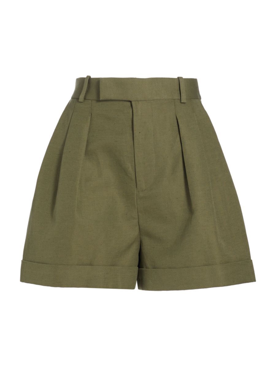 Pleated Cotton-Linen Shorts | Saks Fifth Avenue