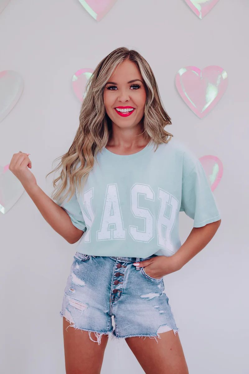 Nash Graphic Tee - Sage | Whiskey Darling Boutique