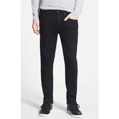 PAIGE Transcend – Lennox Slim Fit Jeans in Black Shadow at Nordstrom, Size 28 | Nordstrom