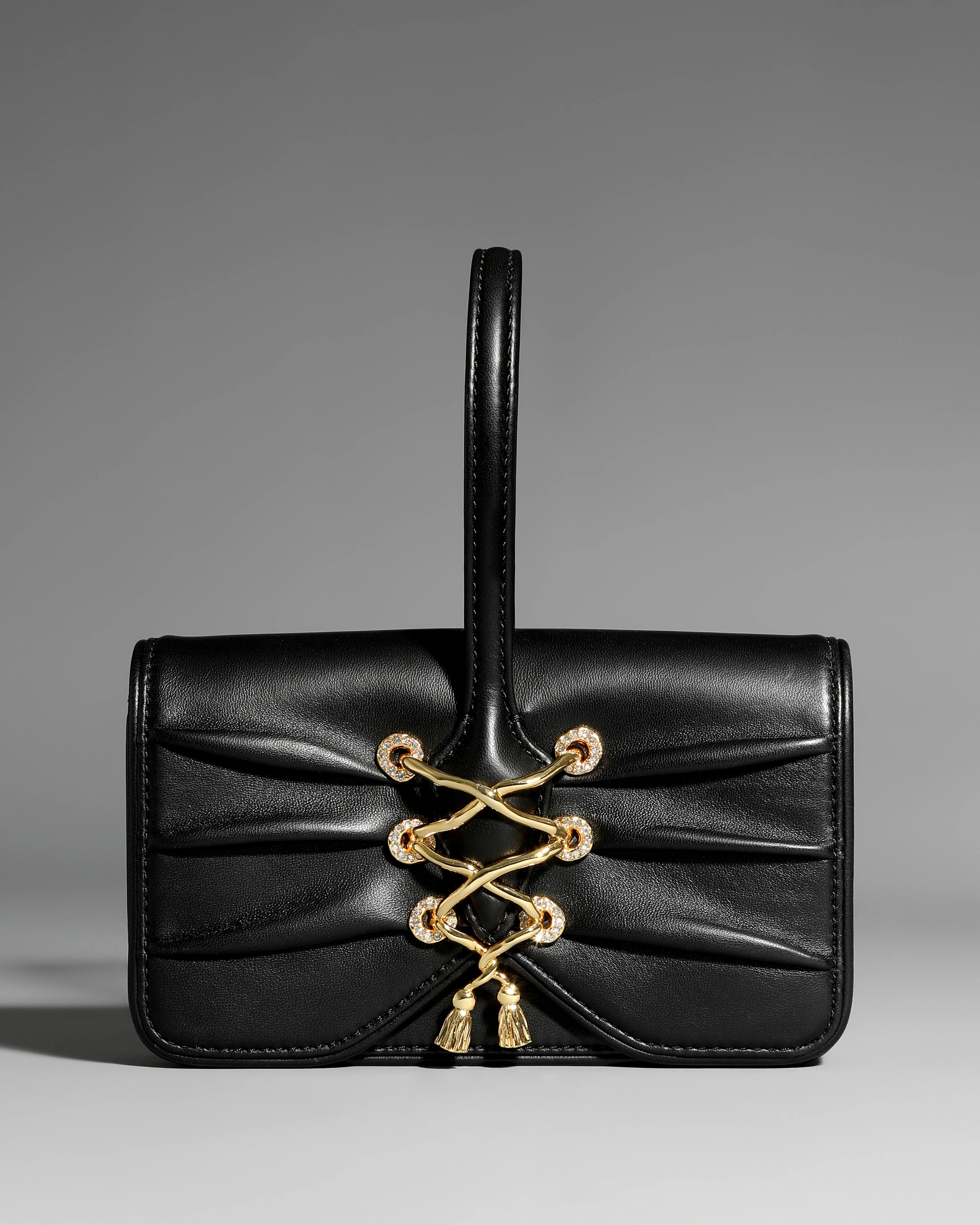 Black Lace-Up Wristlet | Black Leather Wristlet | Alexis Bittar | Alexis Bittar