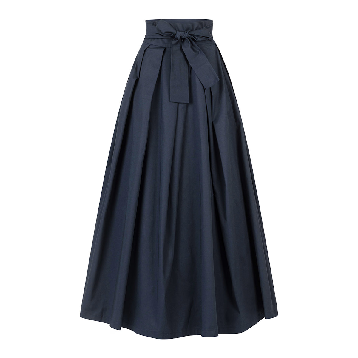 Cotton Maxi Skirt With High Waist In Dark Blue | Wolf & Badger
