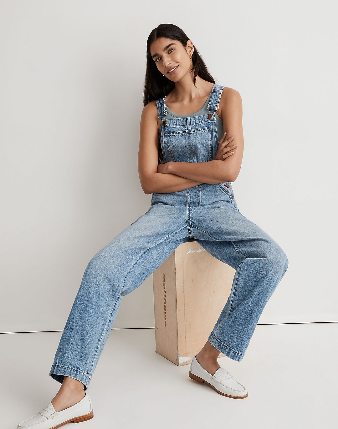 Denim Oversized Carpenter Overalls in Aldott Wash | Madewell