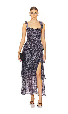 ASTR the Label Mellorie Dress in Navy & Grey Floral from Revolve.com | Revolve Clothing (Global)