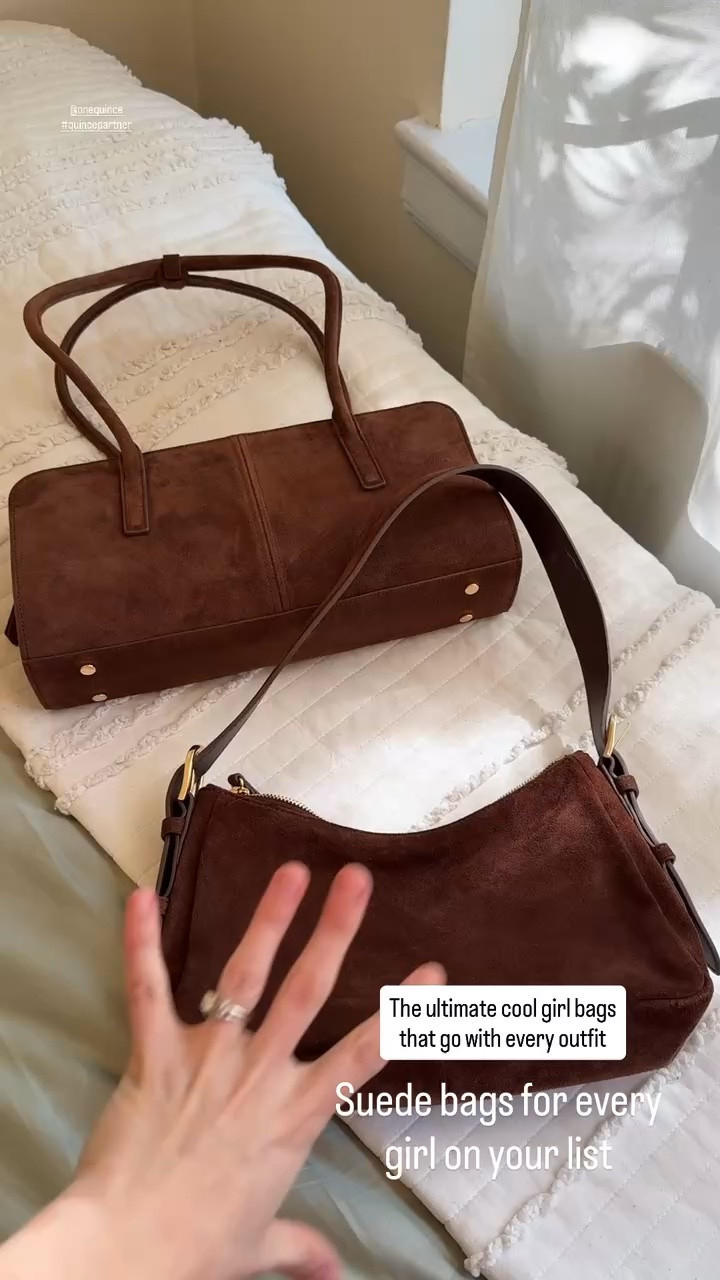 Italian suede bags from @Quince free shipping and perfect for holiday gifting #quincepartner