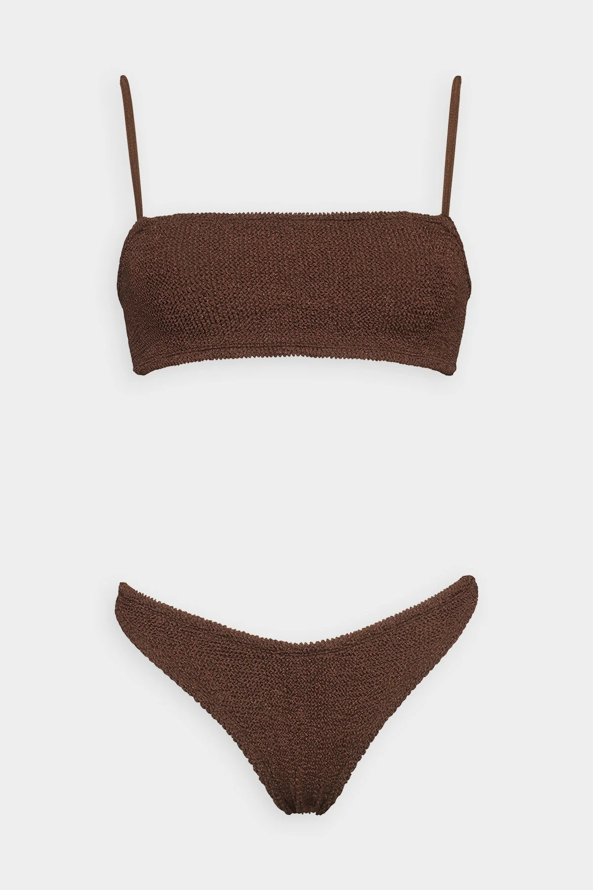 Gigi Bikini Metalic Crinkle in Metalic Chocolate | Shop Olivia