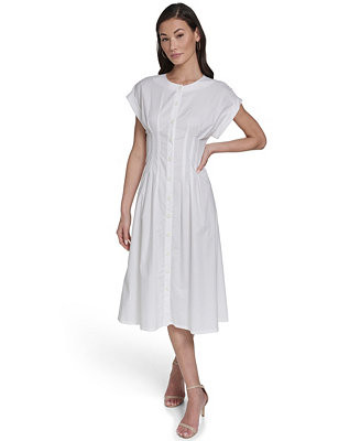 Women's Button-Down A-Line Midi Dress | Macy's