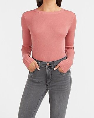 Fitted Crew Neck Sweater | Express