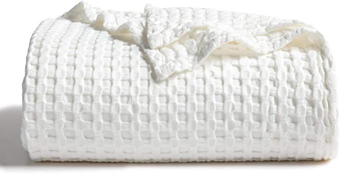 Bedsure Waffle Cotton Blanket - Viscose from Bamboo Waffle Weave Blanket King Size, Soft Lightwei... | Amazon (US)