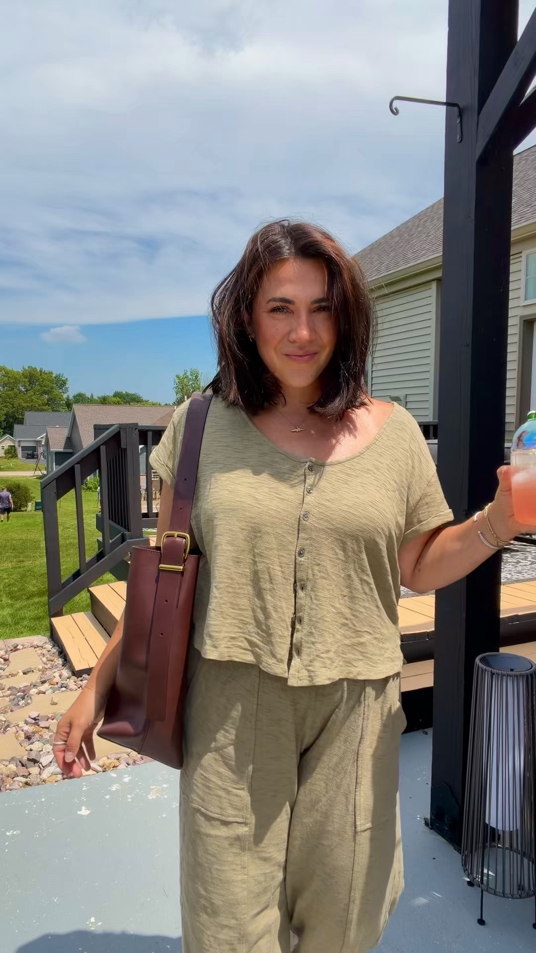 Lightweight and elevated lounge look for summer. Easily will transfer into fall. Size L top, size M bottoms. Shoes tts.

#LTKootd #LTKmomlife #LTKMidsize