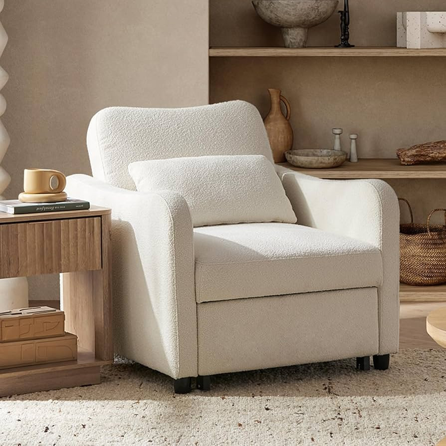 mopio Sophie 4-in-1 Convertible Sleeper Chair Bed, Accent Chair, Chaise Lounge, Comfy Reading Arm... | Amazon (US)