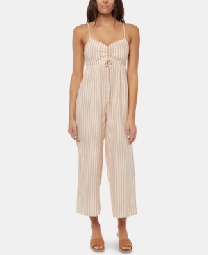 O'Neill Juniors' Anabella Striped Cropped Jumpsuit | Macys (US)