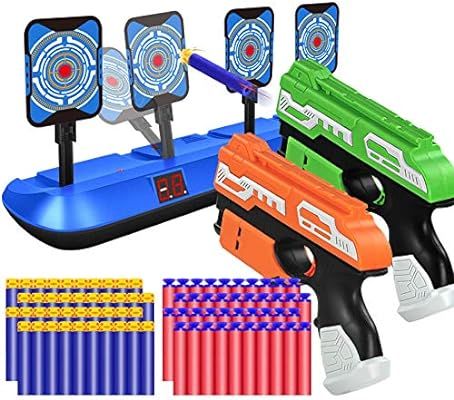 POKONBOY 2 Pack Blaster Toy Guns and Digital Shooting Target Fit for Nerf Guns, 4 Targets Auto Re... | Amazon (US)