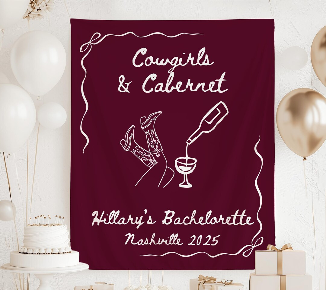 Cowgirls and Cabernet Bachelorette Banner, Western Bachelorette Decorations, Cowgirl Bachelorette... | Etsy (US)