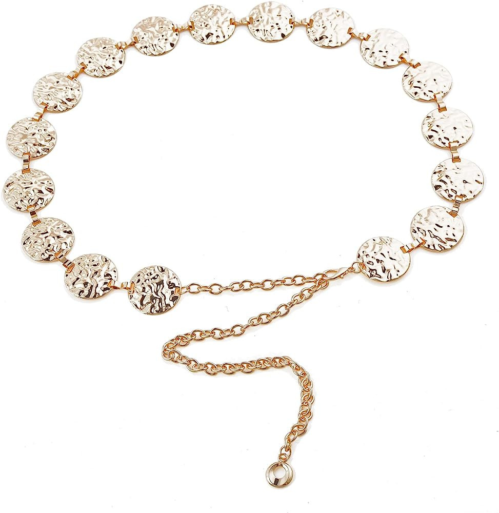 Luvatar Fashion Metal Waist Chain Belt Blouse Dress Sweater Chain Belt… | Amazon (US)