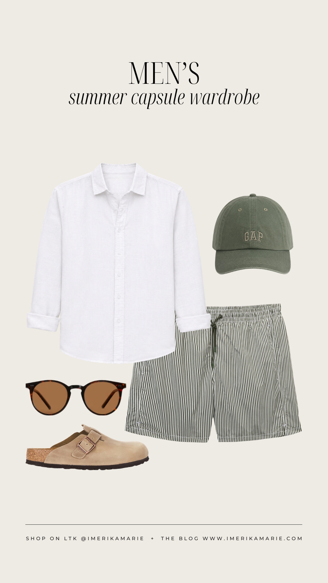Men's Summer Outfit

linen long sleeve, swim trunks, Birkenstock clogs

men's outfit. men's summer capsule. men's summer capsule wardrobe.

#LTKootd #LTKSeasonal #LTKMens