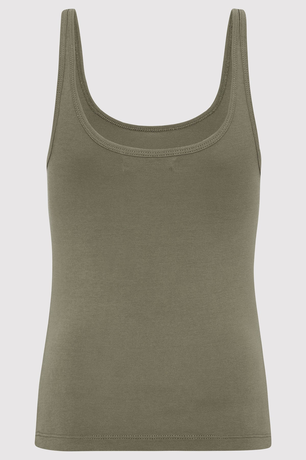 Organic Cotton Slim Scoop Tank - Smokey Olive | St. Agni (US, UK, EU)