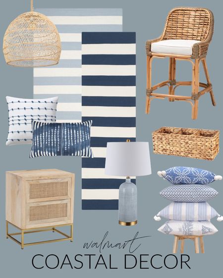 The cutest coastal home decor finds from Walmart! Can’t get over all these coastal pieces like a rattan pendant light, striped rugs, natural woven counter stools, rattan cabinet, blue and white pillow covers, blue ceramic lamp, and shibori lumbar pillows. . #walmarthome #walmart Walmart home decor finds @walmarthome @Walmart

#ltkhome #ltkseasonal #ltksalealert #ltkunder50 #ltkunder100 #ltkstyletip 

#LTKSeasonal #LTKsalealert #LTKhome #LTKsalealert #LTKhome #LTKunder100