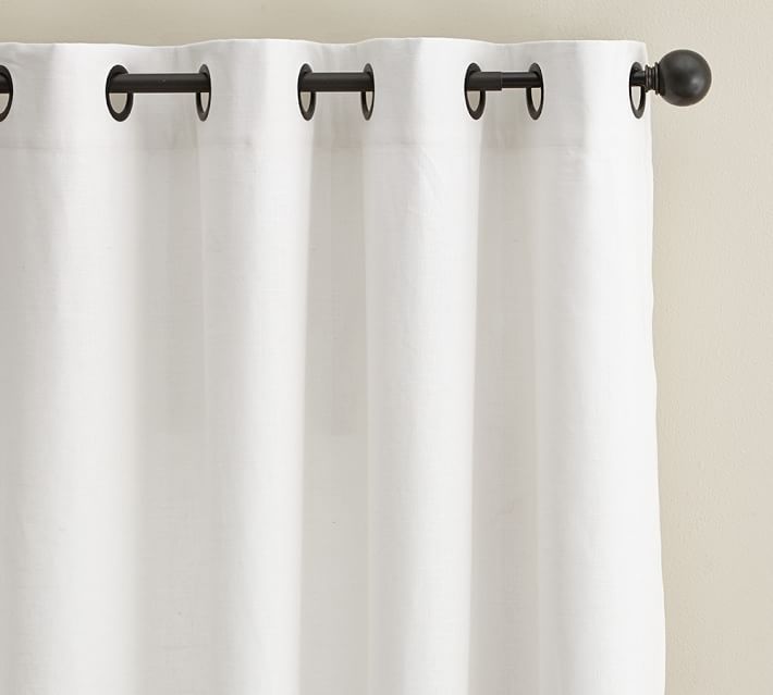 Emery Linen/Cotton Grommet Curtain - White | Pottery Barn (US)