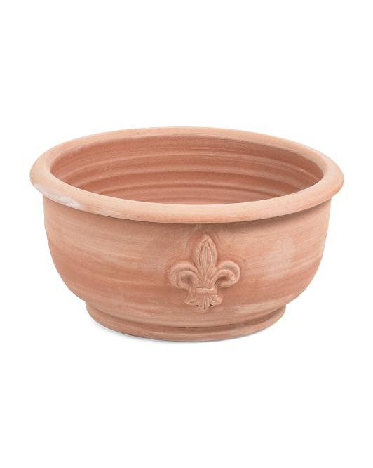 Made In Italy 15.75in Outdoor Florence Lily Terracotta Planter Bowl | TJ Maxx