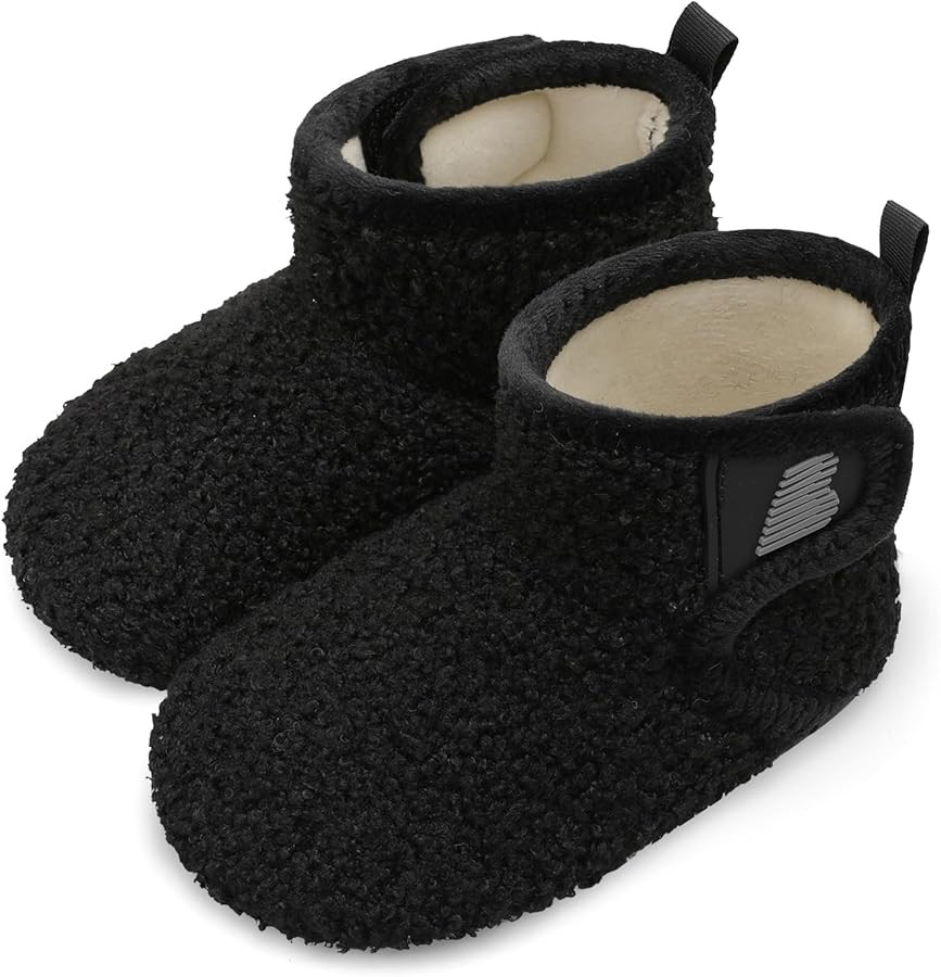 BARERUN Toddler Slippers Girls Boys House Shoes Baby Winter Booties Plush Cozy Kids House Slipper... | Amazon (US)