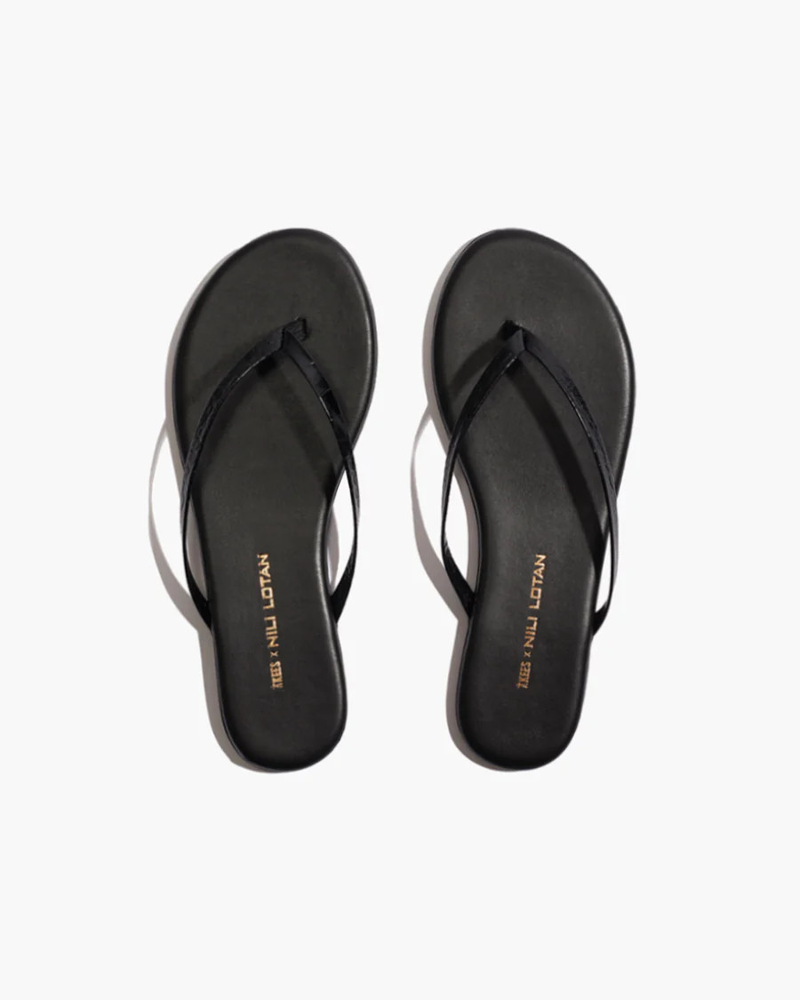 TKEES X NILI LOTAN - Black Croc - Black Croc / 5 | TKEES
