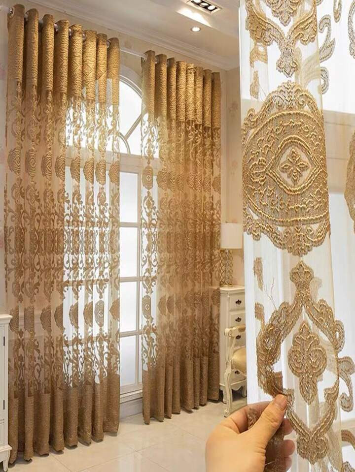 Flower Embroidered Single Panel Sheer Curtain | SHEIN