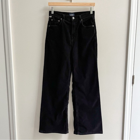 [citizens of humanity] high rise wide leg corduroy pants black 25 | Poshmark