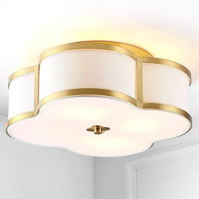 JONATHAN Y JYL9508B Quatrefoil Scalloped Shade Metal Classic LED Flush Mount, Glam Dimmable for K... | Amazon (US)