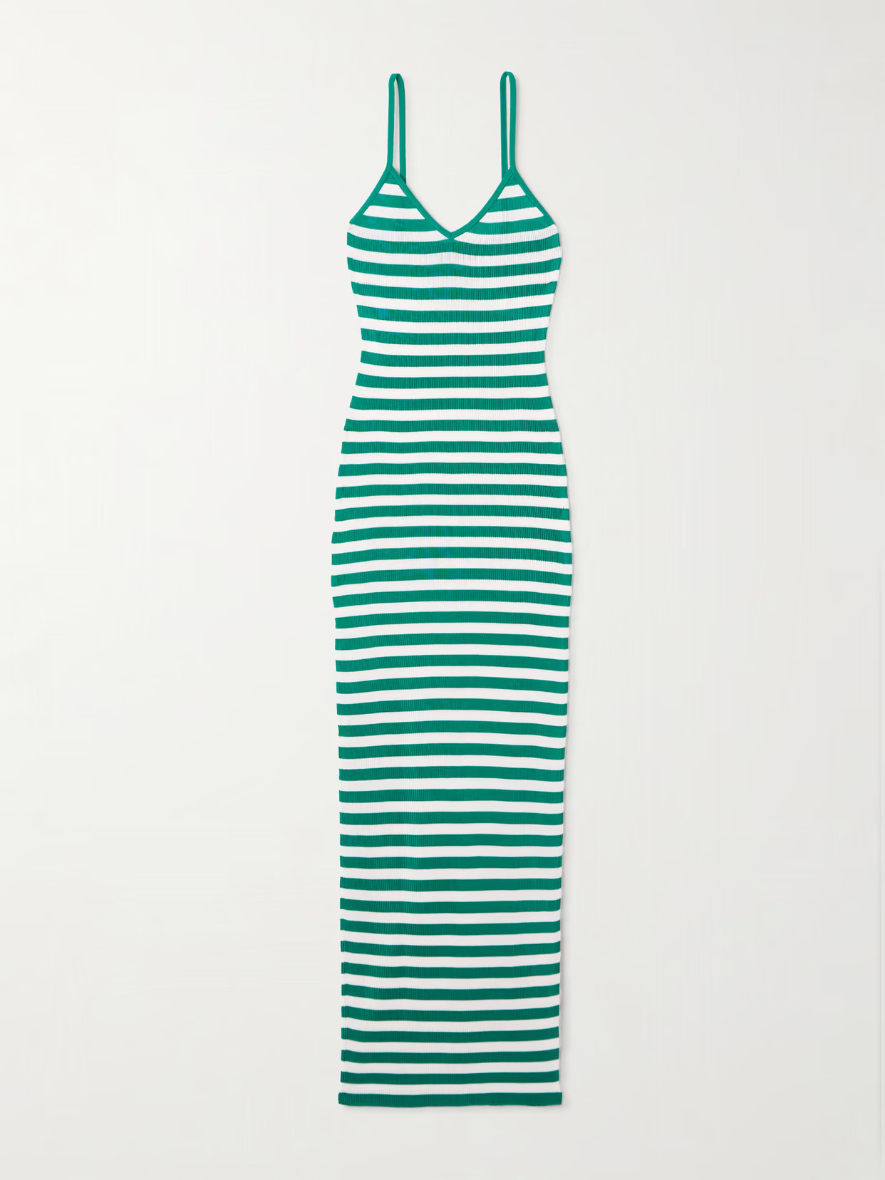 Dolce & Gabbana - Striped Ribbed-knit Midi Dress - Green | NET-A-PORTER (US)