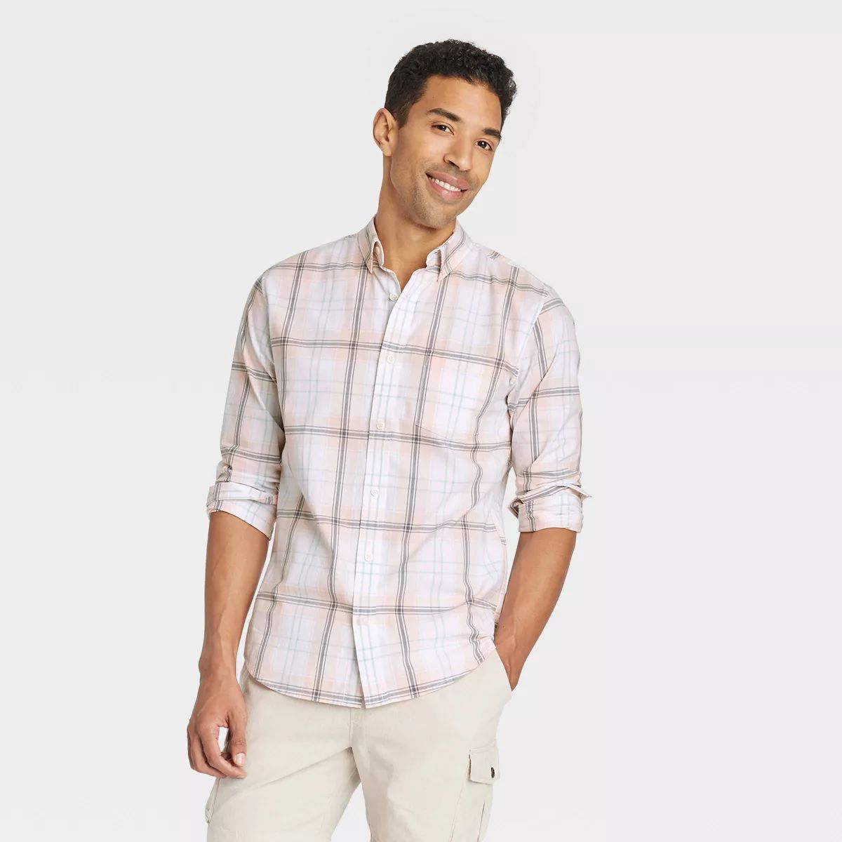 Men's Long Sleeve Slim Fit Button-Down Shirt - Goodfellow & Co™ | Target