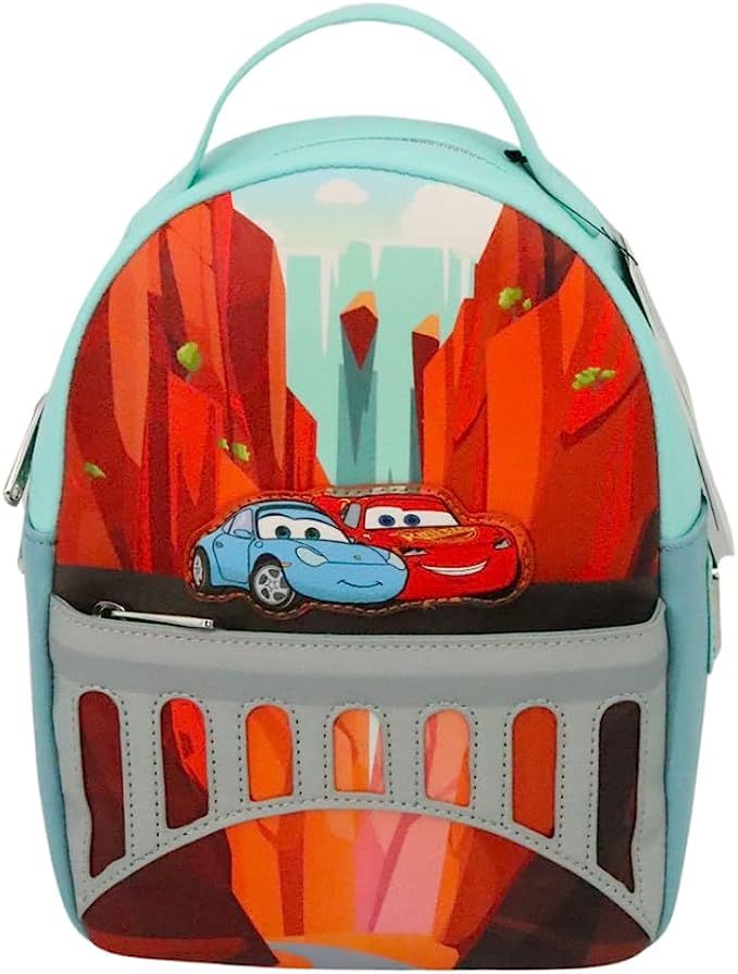 Loungefly Disney Pixar Cars Firewall Falls Womens Double Strap Convertible Mini Backpack Purse Br... | Amazon (US)