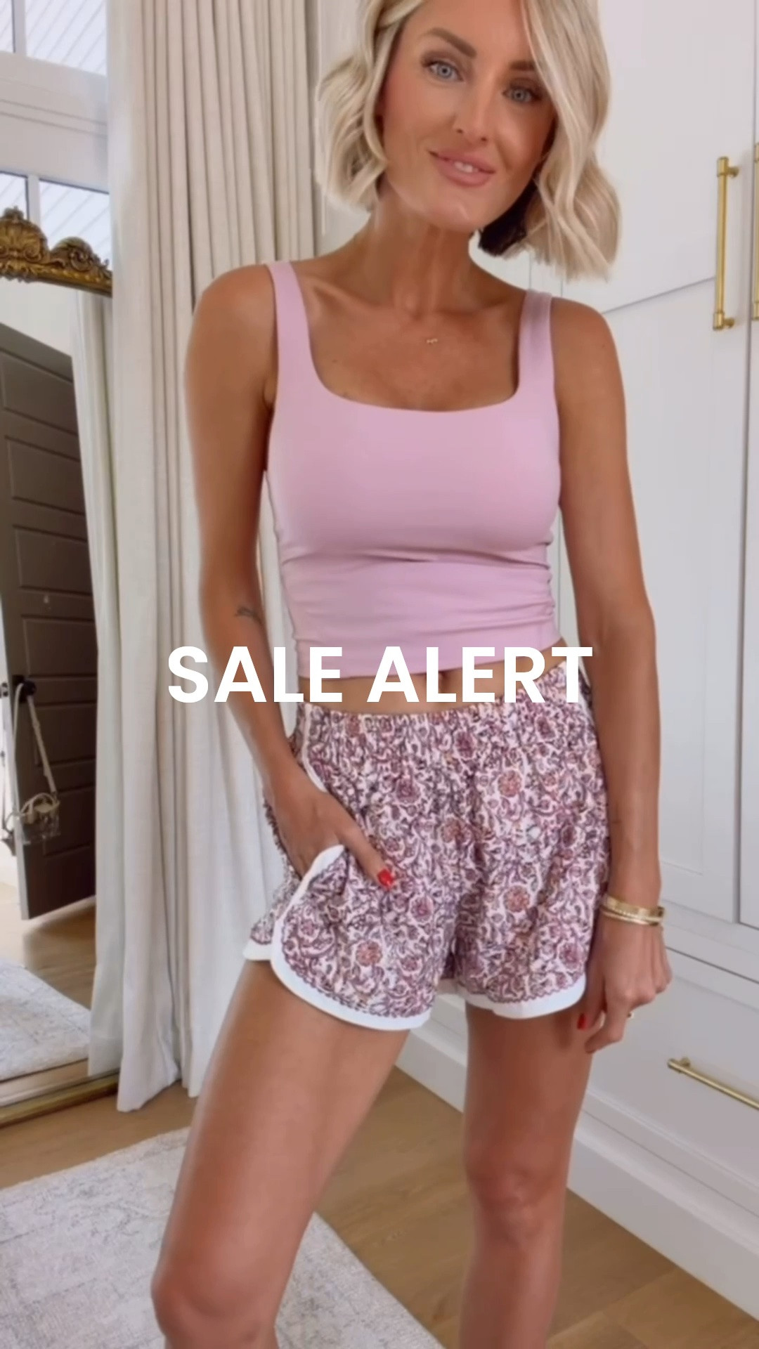 How feminine and fun is this Target workout look? Obsessed with the lace trim on these shorts! Feels like high end athleisure at an amazing price! Both pieces are on sale for under $20! 🤯 Wearing S in both 

Loverly grey, women’s Target fashion finds, pink athletic activewear set, floral shorts, pink active tank, Lululemon align dupe, athleisure affordable

#LTKSeasonal #LTKActive #LTKSaleAlert