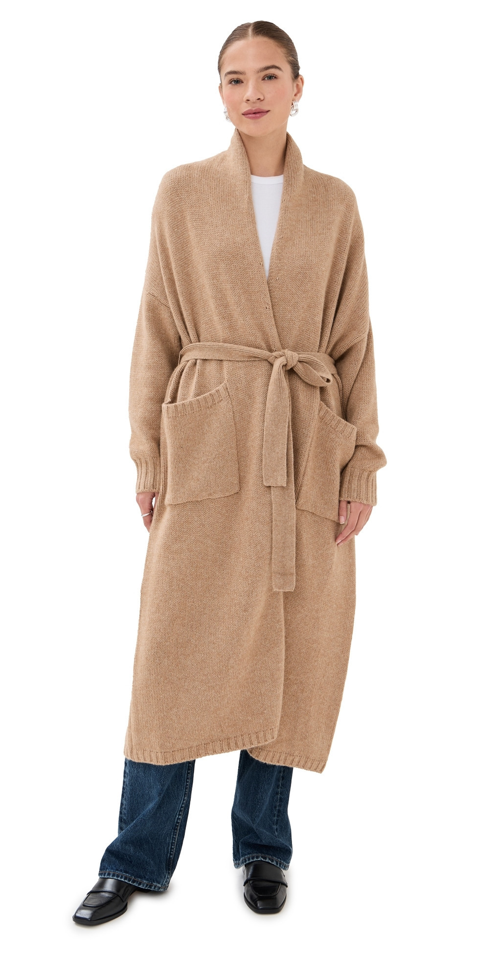 Sablyn Sullivan Cashmere Belted Shawl Duster Camel M | Shopbop