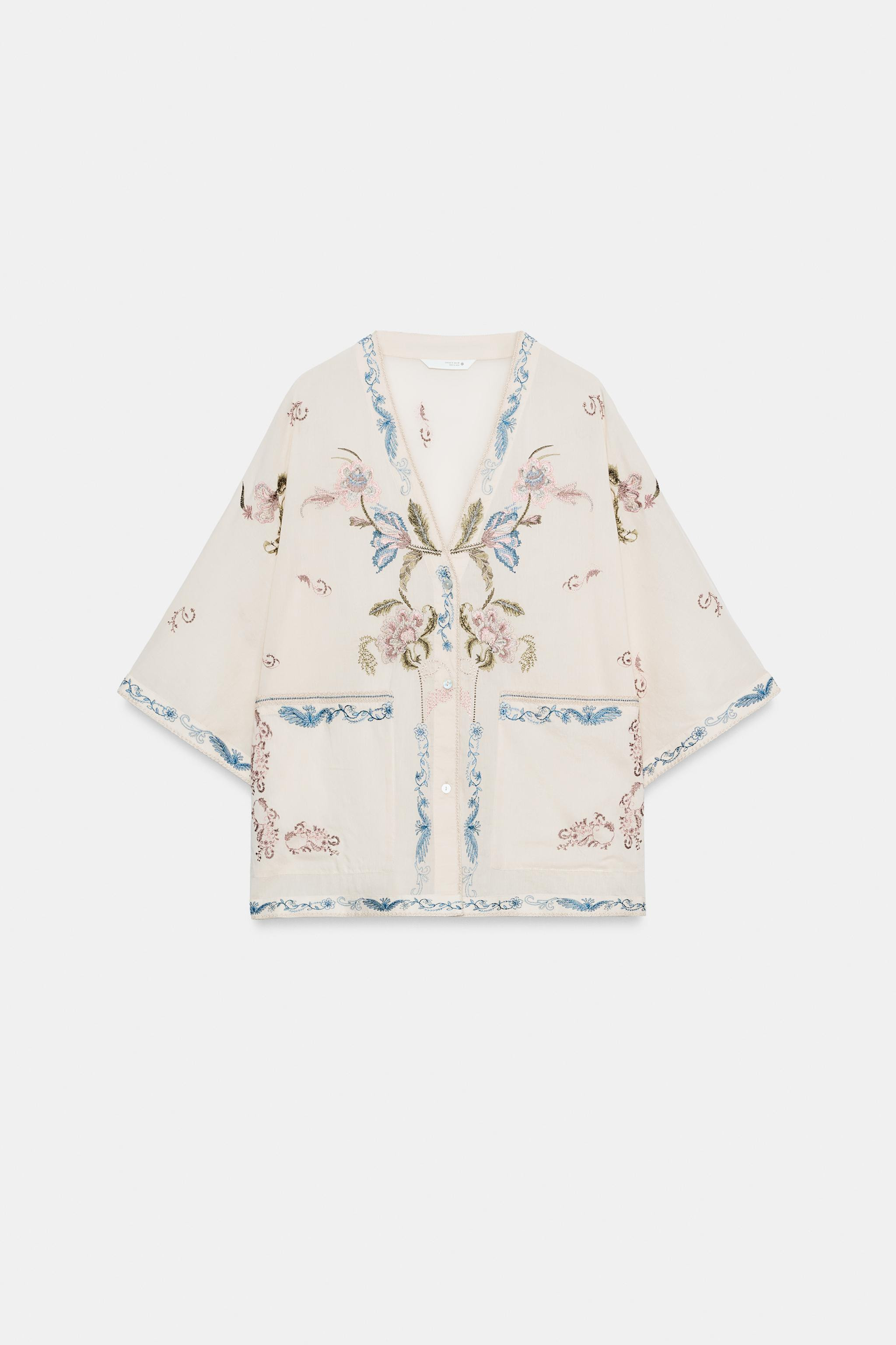 ZW COLLECTION EMBROIDERED SHIRT | Zara US