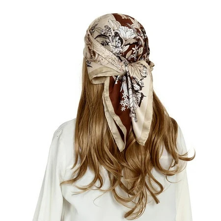 RIIQIICHY 27.5 Inch Women Head Scarf Like Silk Satin Hair Scarf for Women Sleeping Square Designer Bandana Scarf for Hair Wrapping at Night | Walmart (US)