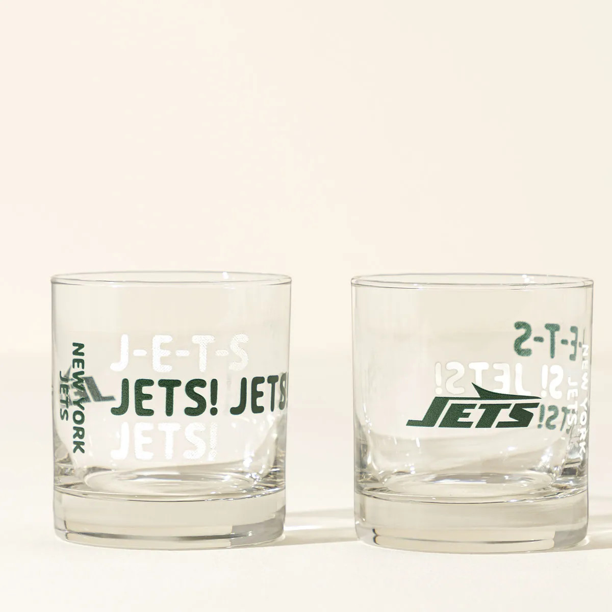 Show Your Spirit! NFL Rocks Glass Set, New York Jets | UncommonGoods