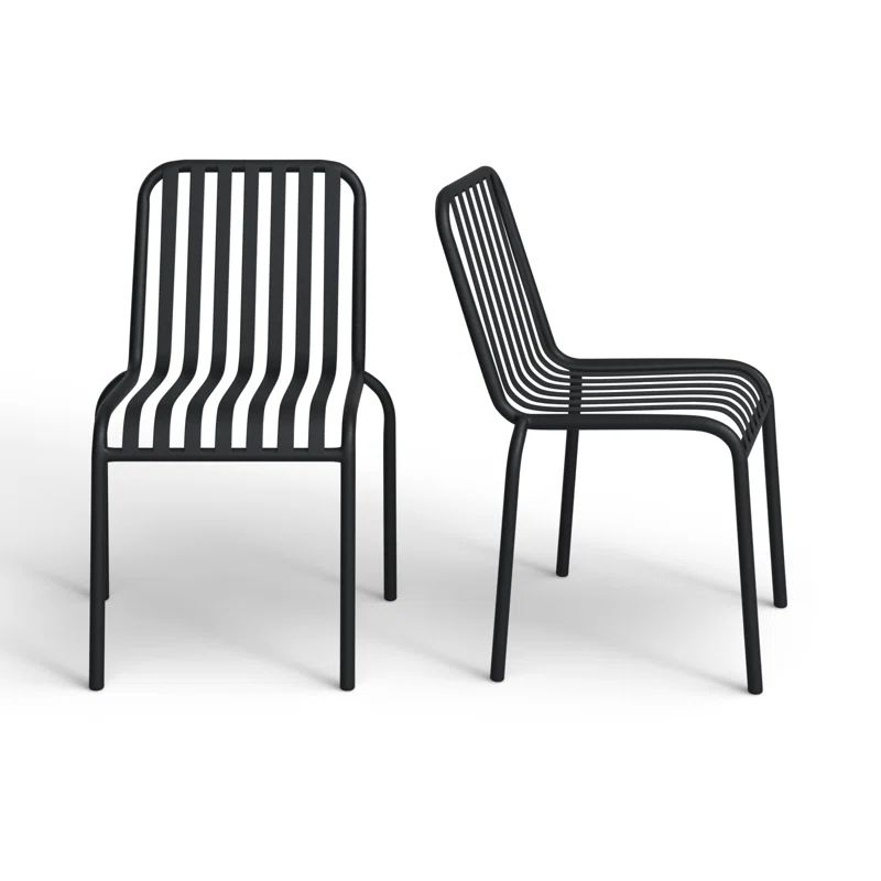 Abra Stacking Patio Dining Side Chair (Set of 2) | Wayfair North America
