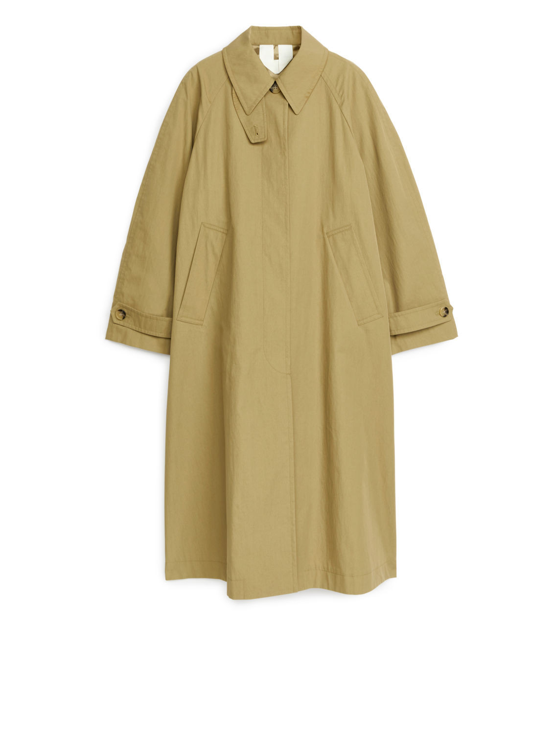 Cotton Blend Trench Coat - Green | ARKET (US&UK)