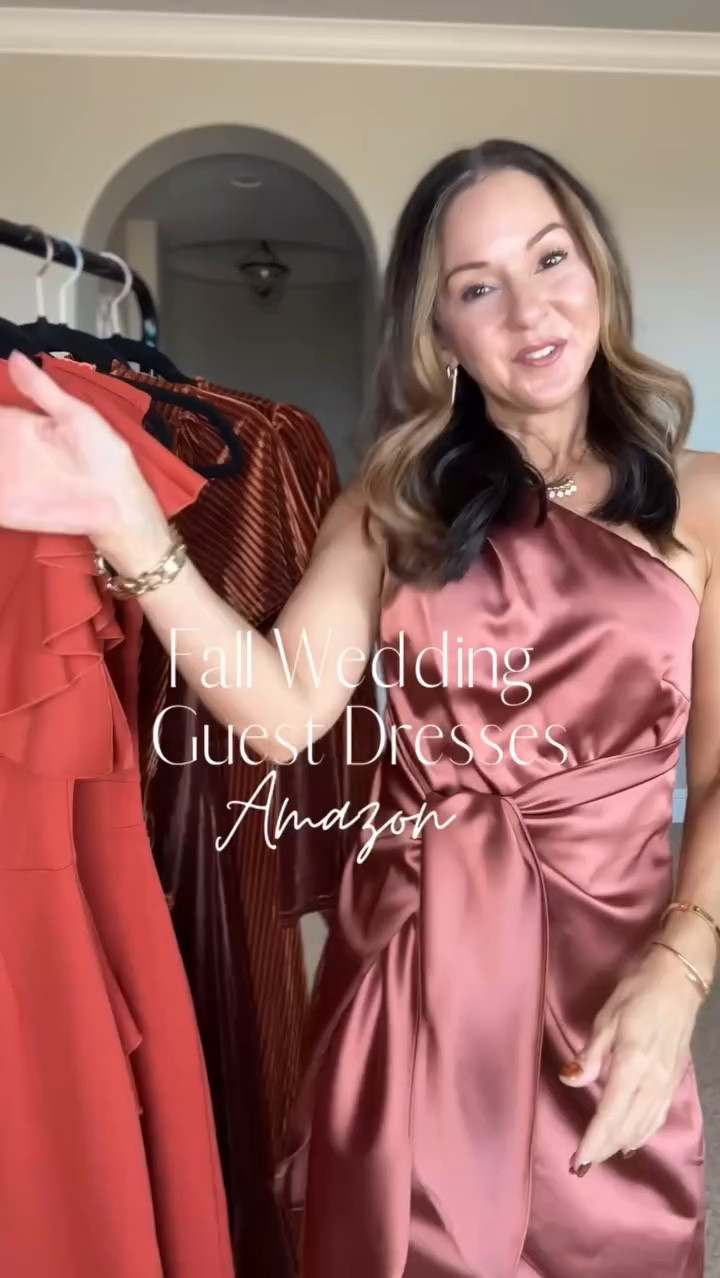 Fall Wedding Guest Dress

For reference I am 5'1" 109lbs

I am wearing a size 0 brown satin dress TTS rust red ruffle dress and ruffle sleeve dress size S, fits like XS

Wedding guest  wedding guest dress  satin dress  midi dress  gold accessories  special occasion dress  clutch  Amazon fashion  Amazon finds  petite friendly fashion  EverydayHollyy

#LTKVideo #LTKStyleTip #LTKWedding