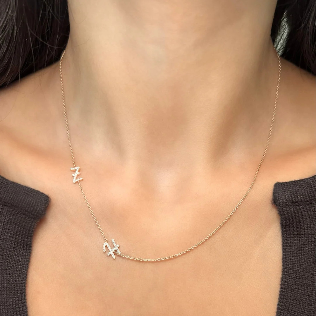 Custom Diamond Initial Necklace | RW Fine Jewelry